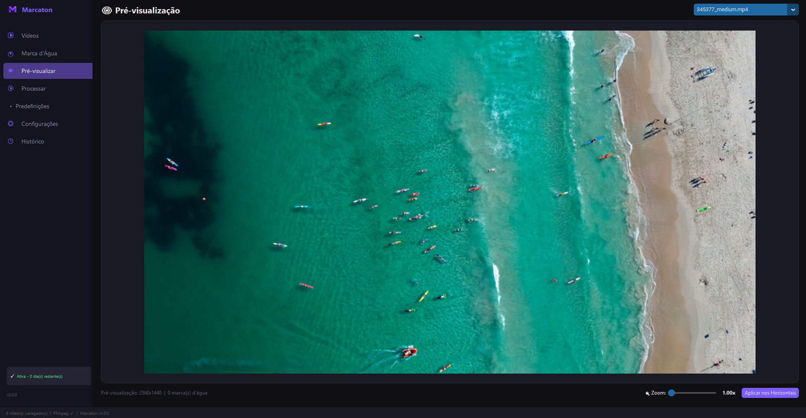Screenshot do Marcaton - Pré-visualização com zoom